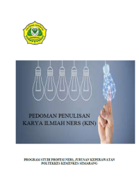 Pedoman penulisan karya ilmiah ners (KIN)